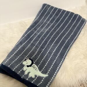 Parents Choice Blue Dinosaur Arrow Stripe Polyester Baby Blanket Plush Soft